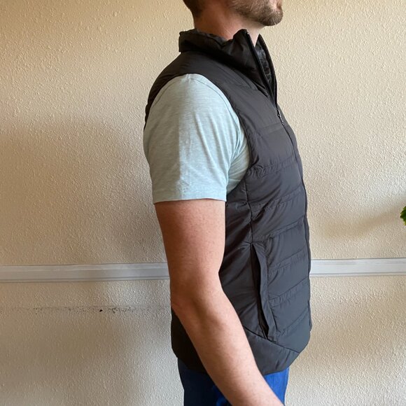 Lululemon Men’s Reversible Full Zip Goose Down Puffer Vest In Charcoal Gray M - Picture 5 of 15